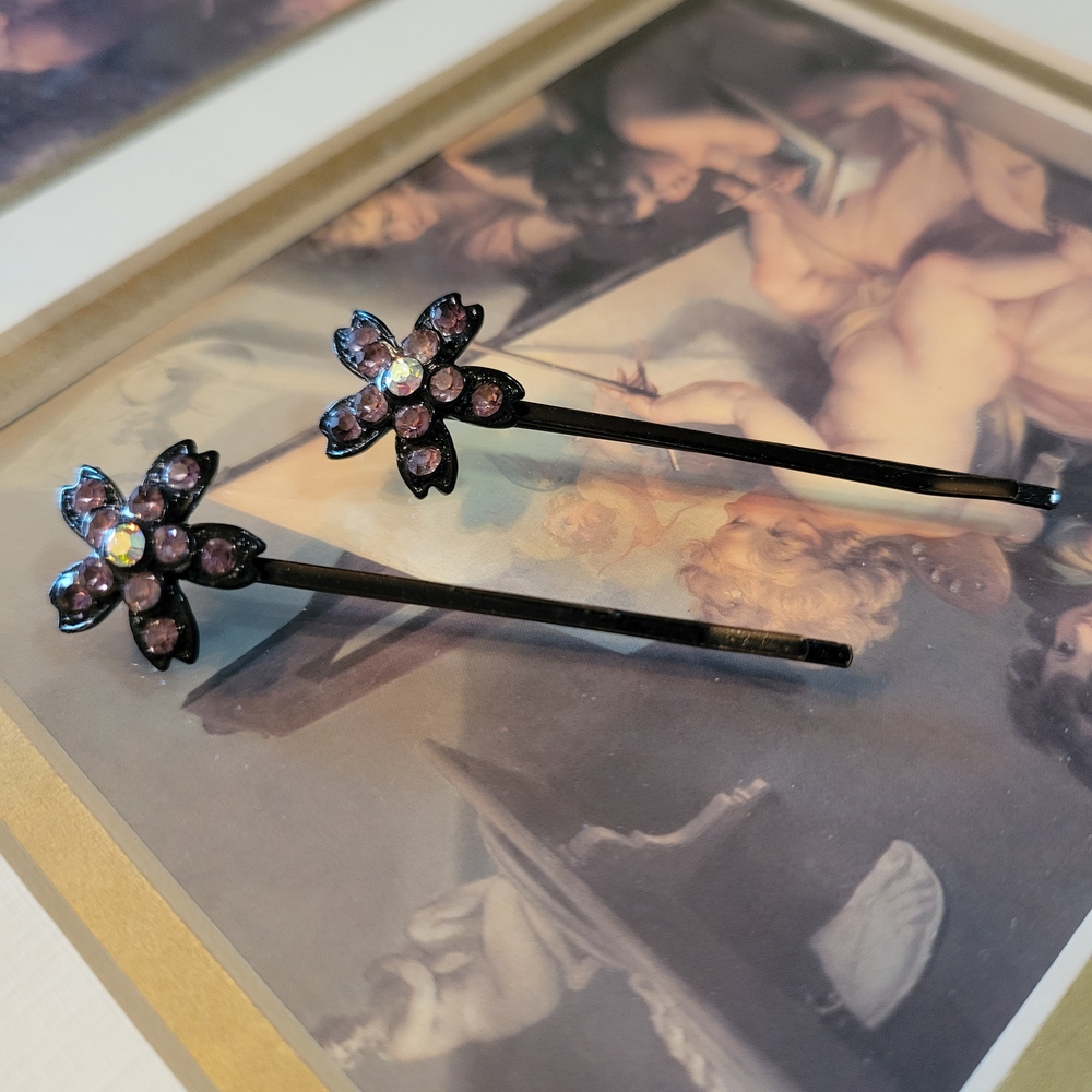 Floral Crystal Hair Pins
